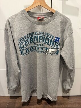 NFL Philadelphia Eagles Gray Champions 2004 Long Sleeve Shirt